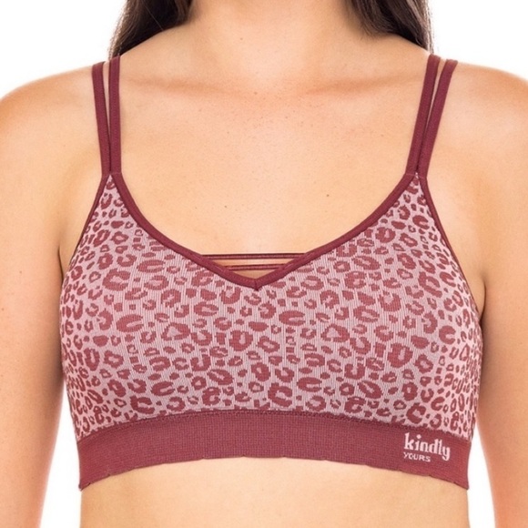 Kindly Yours caged v-neck seamless leopard print bralette size XXXL - Picture 10 of 10